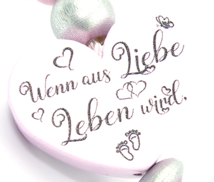 Schnullerkette mit Namen - Wenn aus Liebe, Leben wird... "Angel"